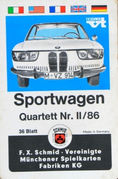Schmid Spiele "Sportwagen" 1967Cardgame (4667)